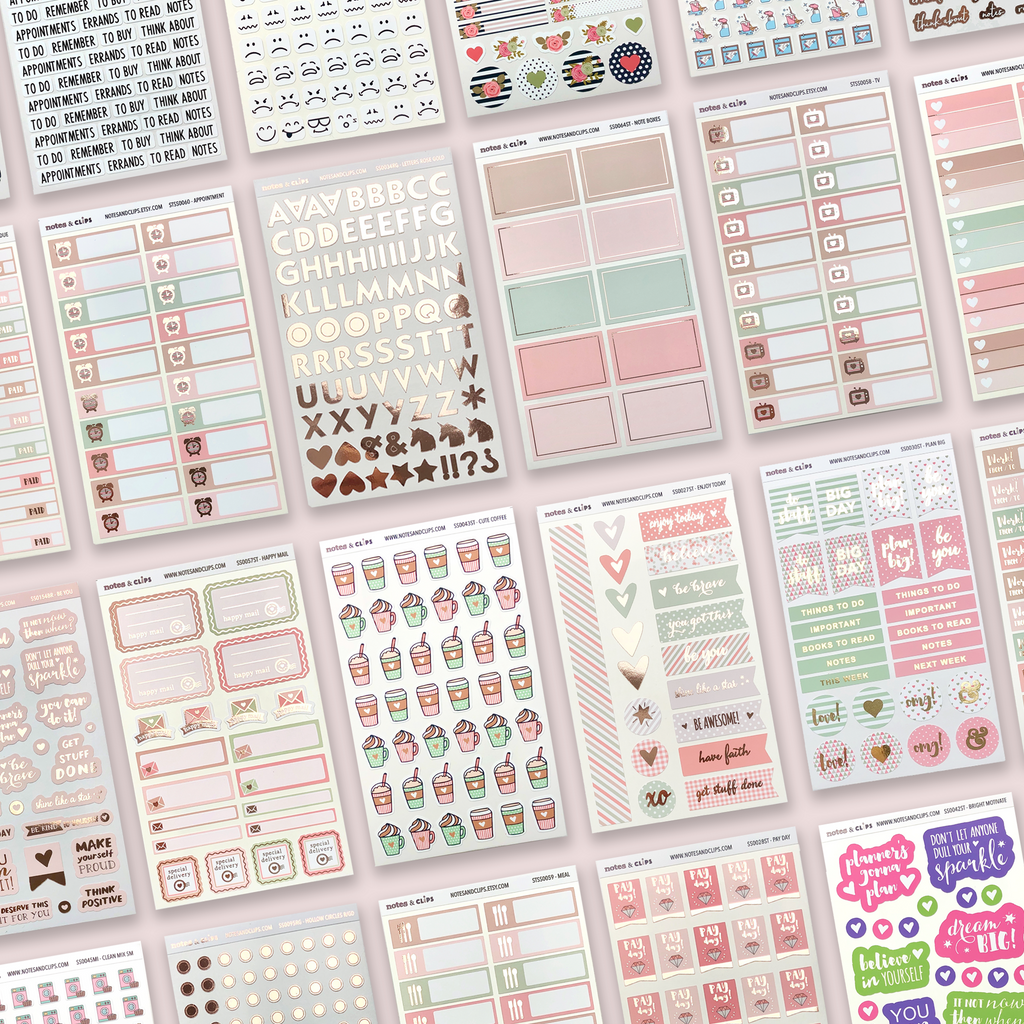 Planner stickers, functional planner stickers, decorative planner stickers. Monthly planner tabs.