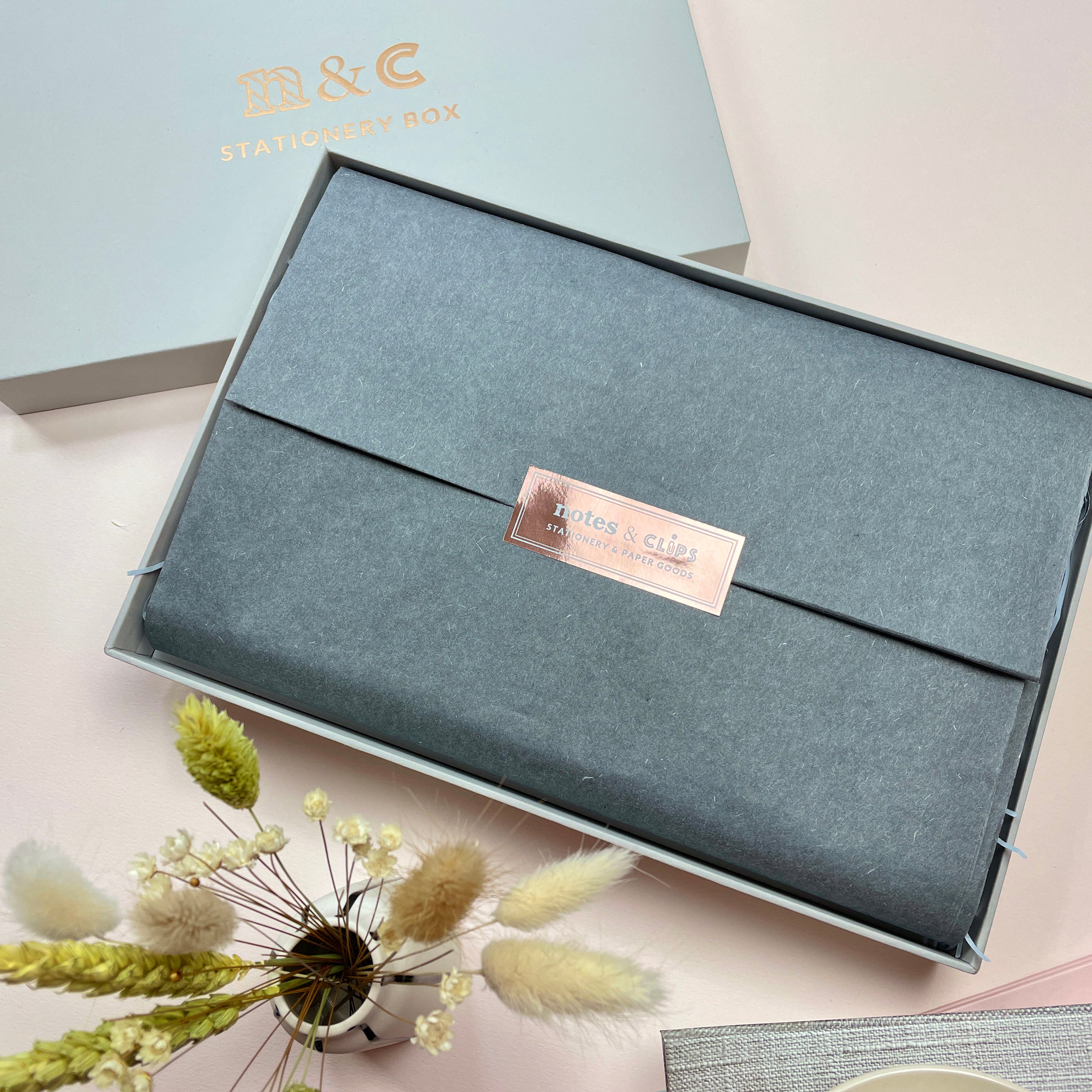 Rose Gold Stationery Box - Blush & Peach