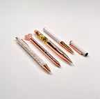 Rose Gold Pen Gift Set - 4 Black Ink Metal Pens