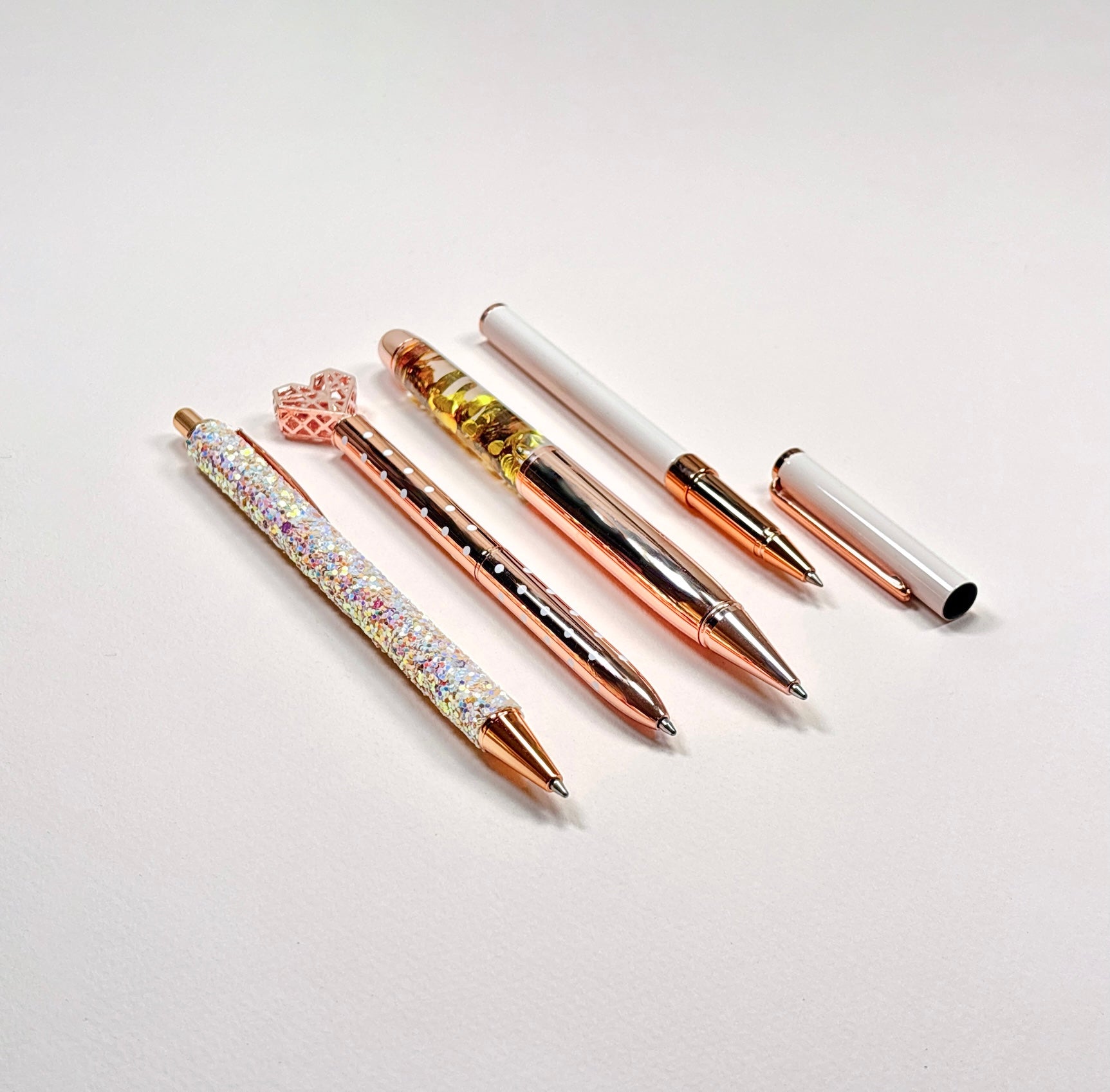 Rose Gold Pen Gift Set - 4 Black Ink Metal Pens
