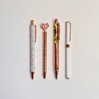 Rose Gold Pen Gift Set - 4 Black Ink Metal Pens