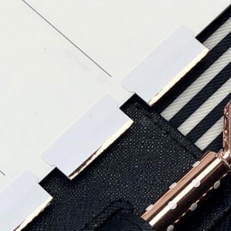 White & Foil Medium Blank Tab Stickers