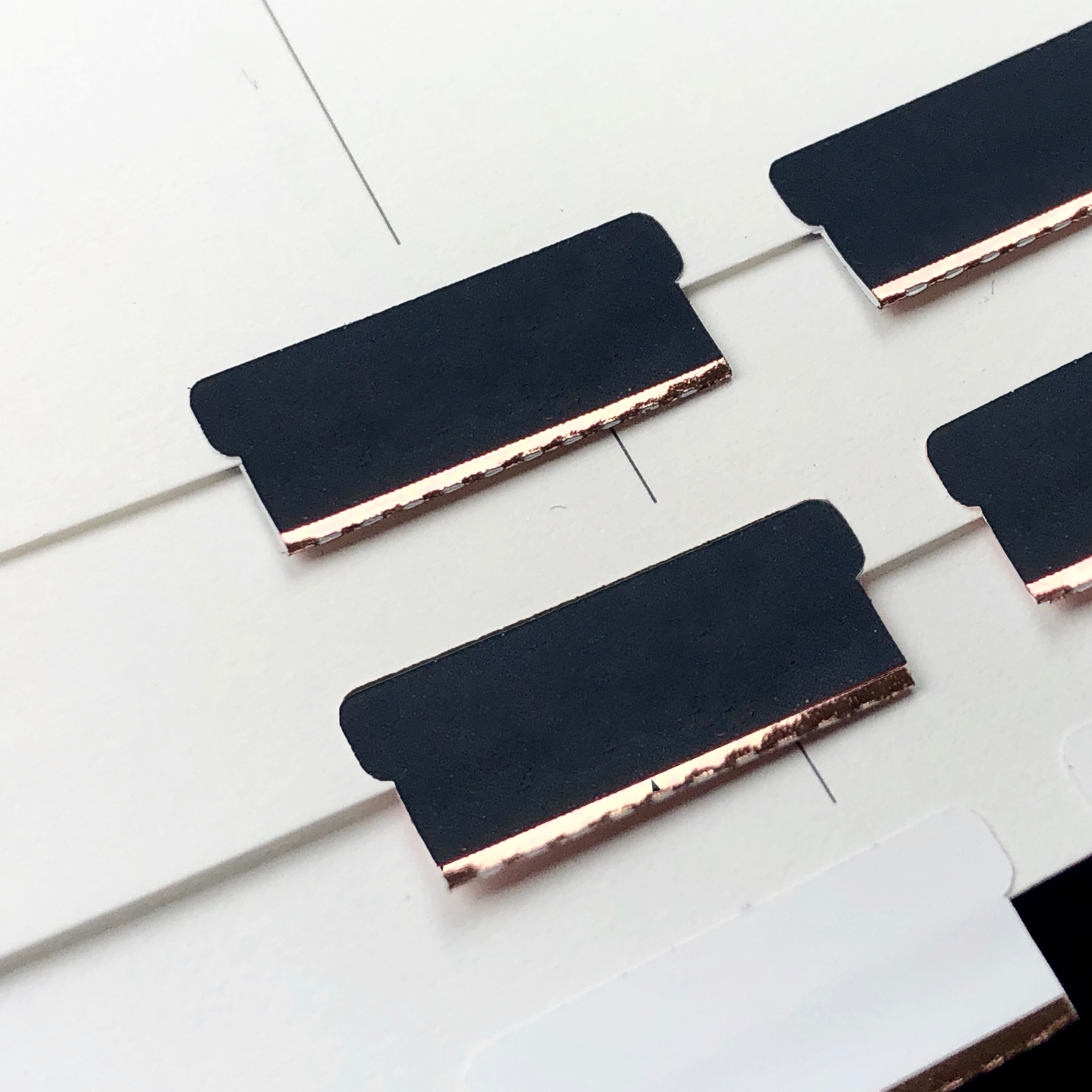 Black & Foil Medium Blank Tab Stickers