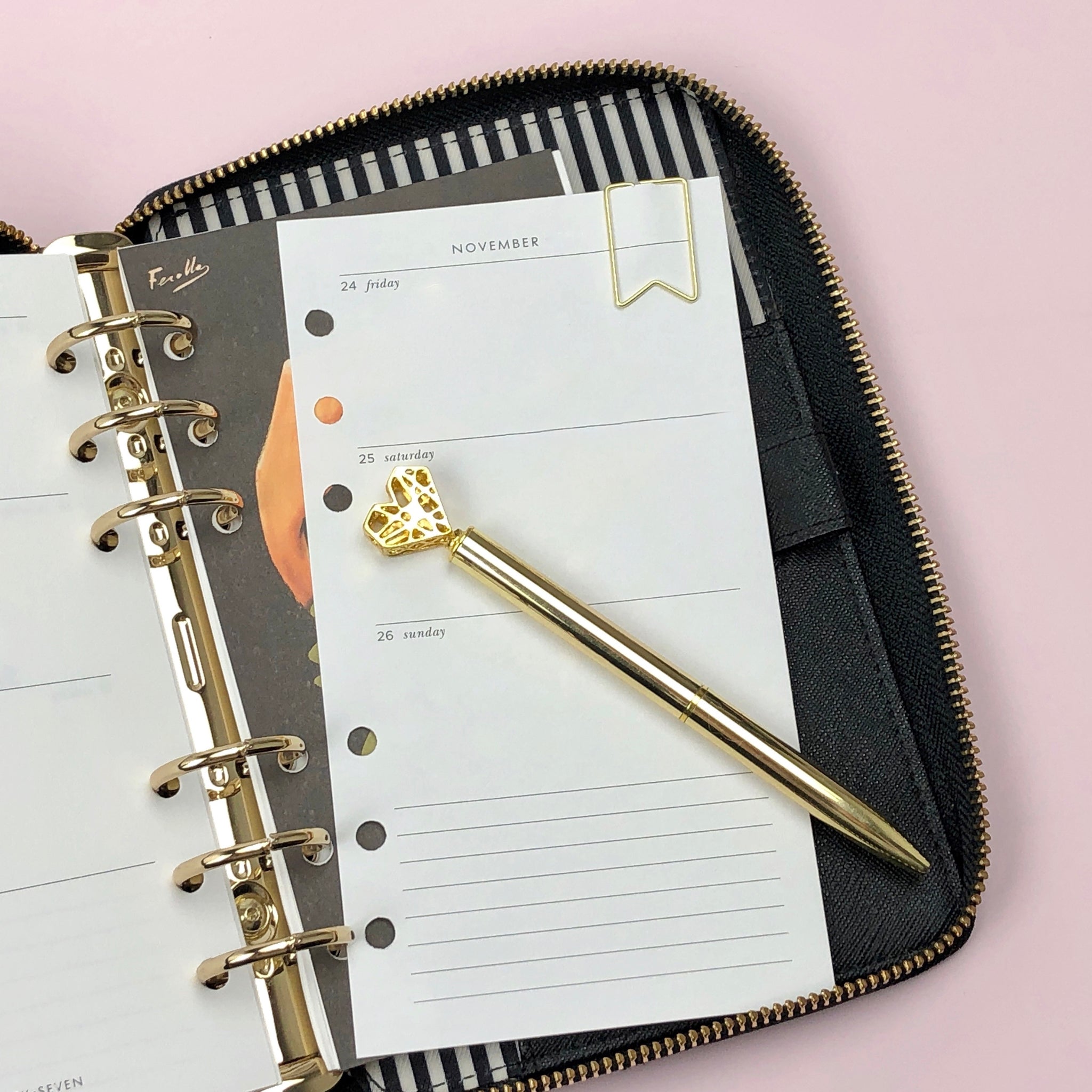 Gold Heart Top Pen – Notes & Clips