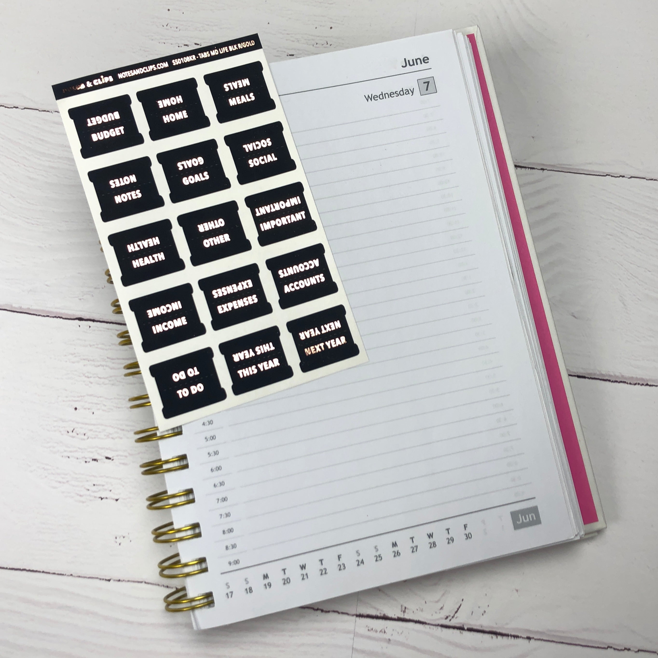 Black & Foil Medium Lifestyle Tab Stickers