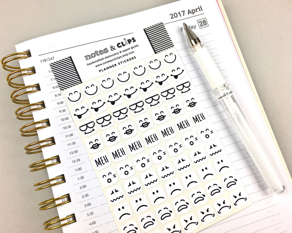 Mood Stickers - Mono - Notes & Clips