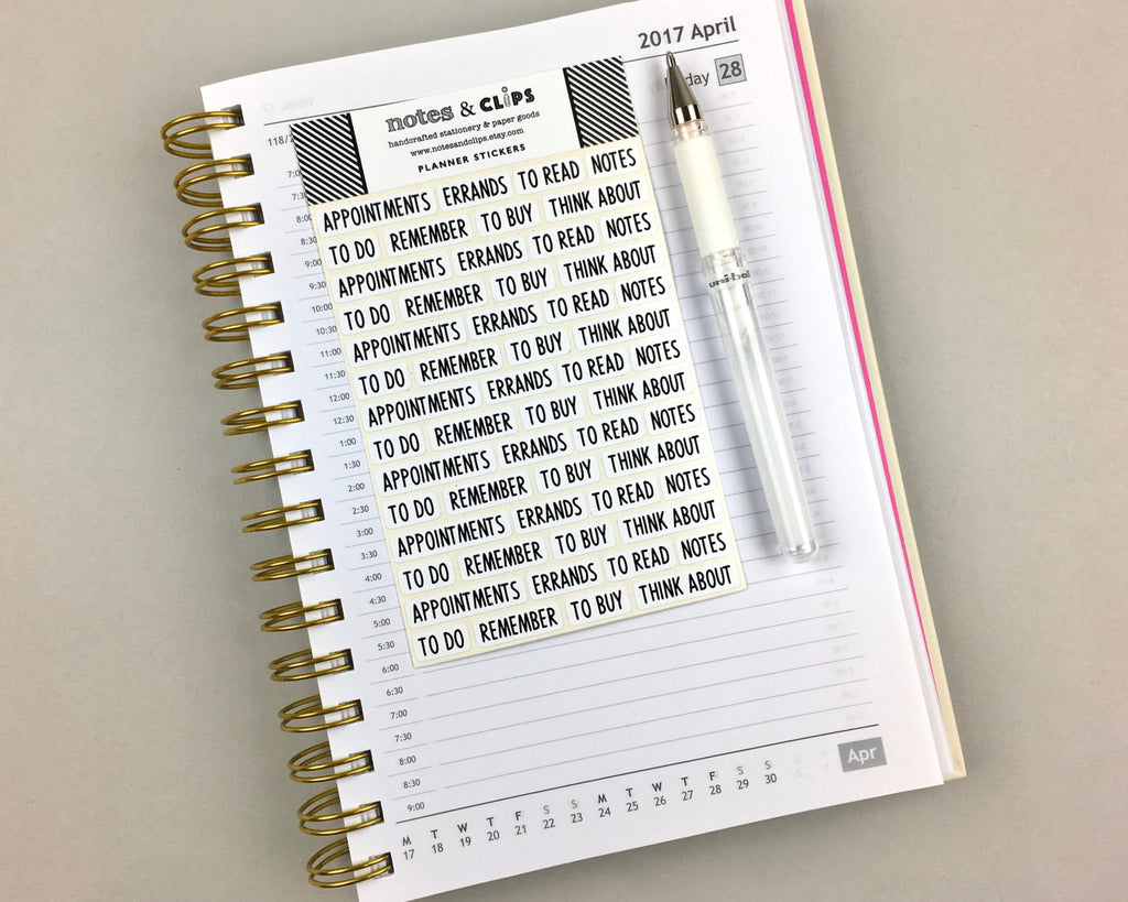 Word Stickers - Mono - Notes & Clips