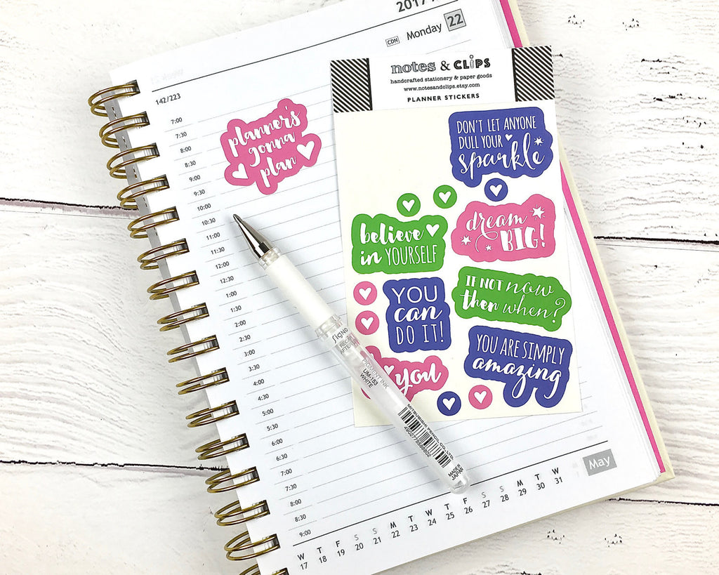 Bright Motivation Stickers - Notes & Clips