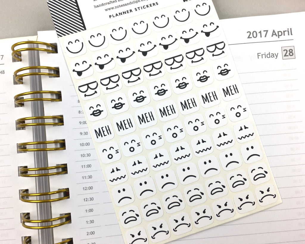 Mood Stickers - Mono - Notes & Clips