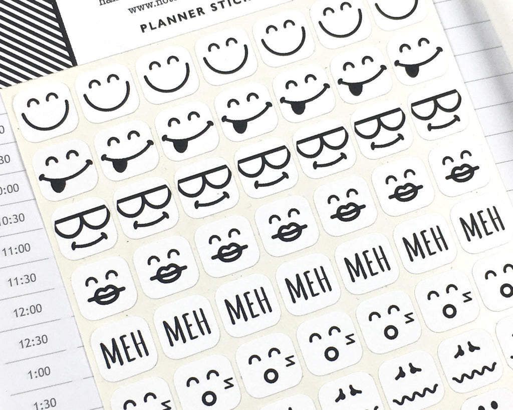 Mood Stickers - Mono - Notes & Clips