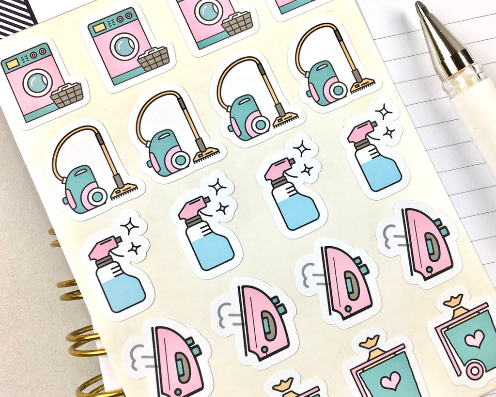 Cleaning Stickers - Large - Notes & Clips