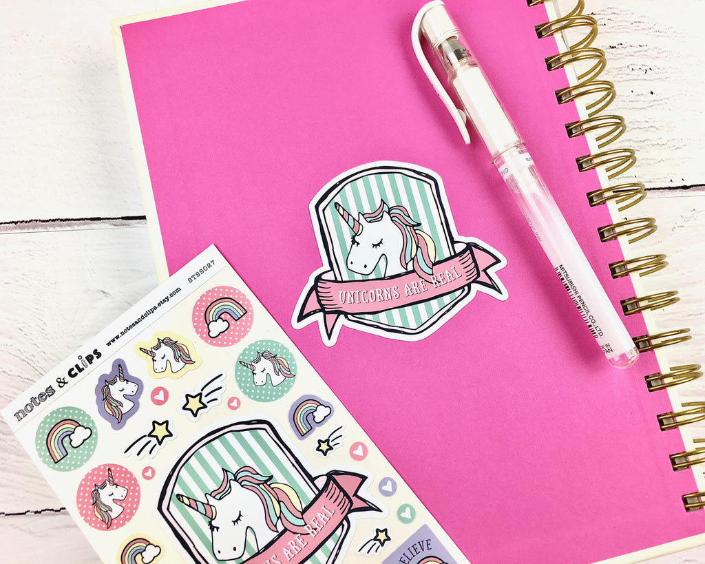 Unicorn Stickers - Notes & Clips