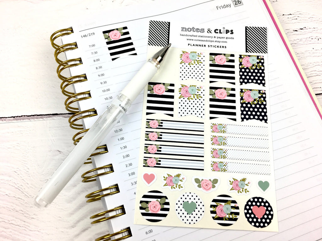 Pretty Floral Stickers - Notes & Clips