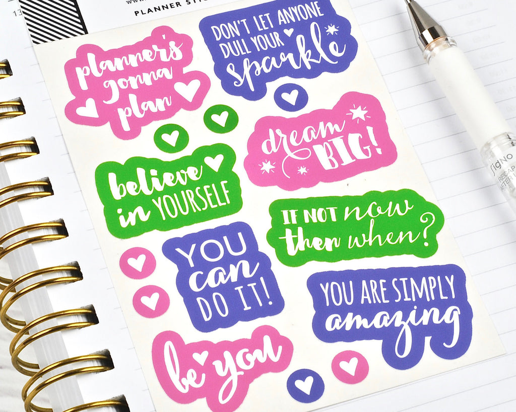 Bright Motivation Stickers - Notes & Clips