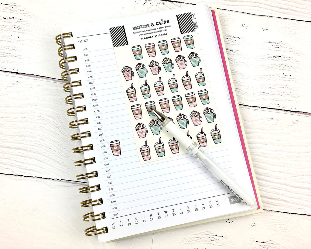 Cute Coffee Stickers - Notes & Clips