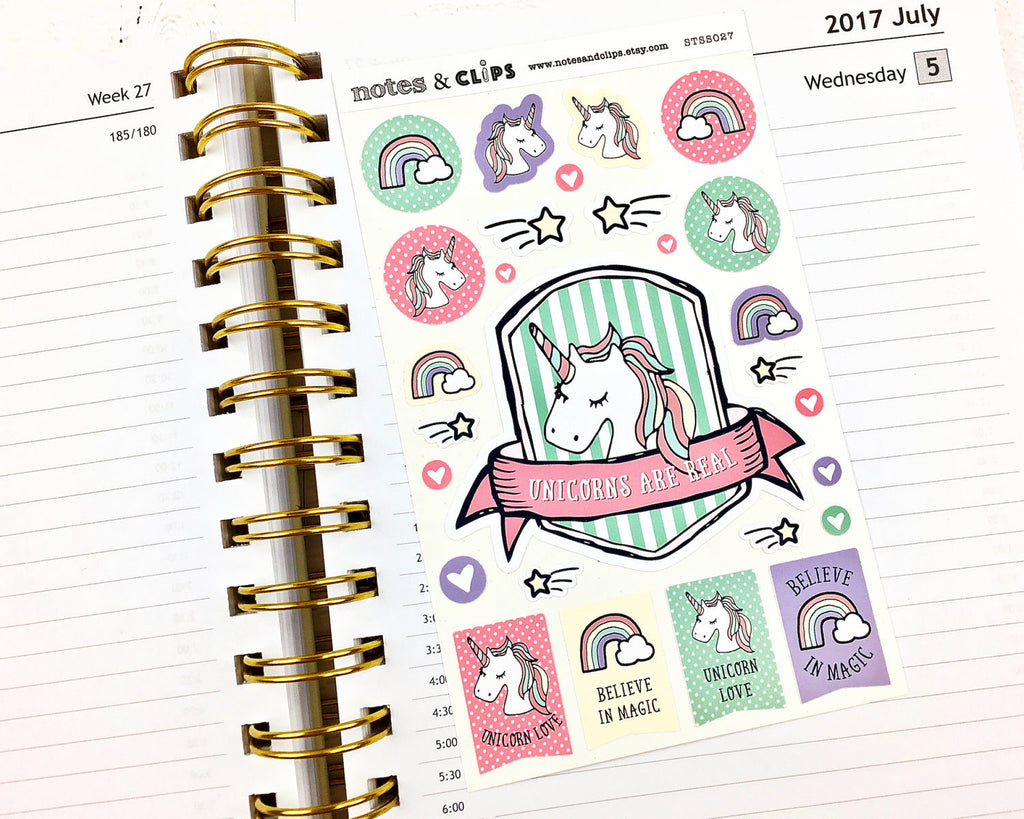 Unicorn Stickers - Notes & Clips