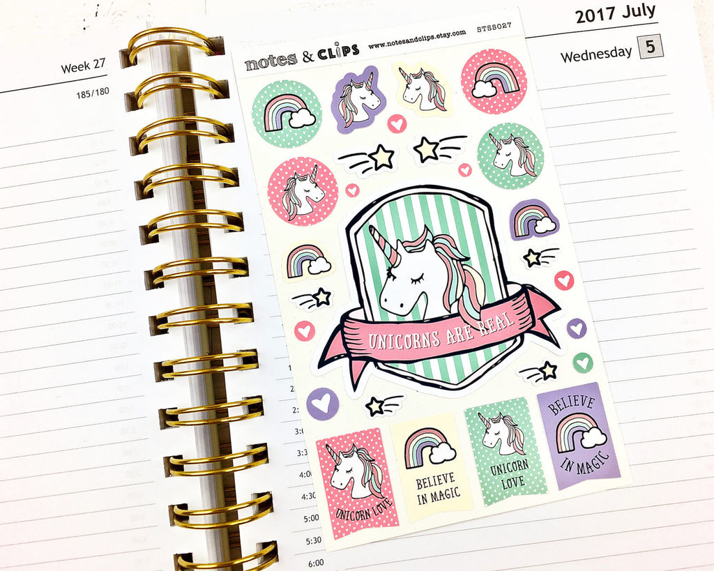 Unicorn Stickers - Notes & Clips