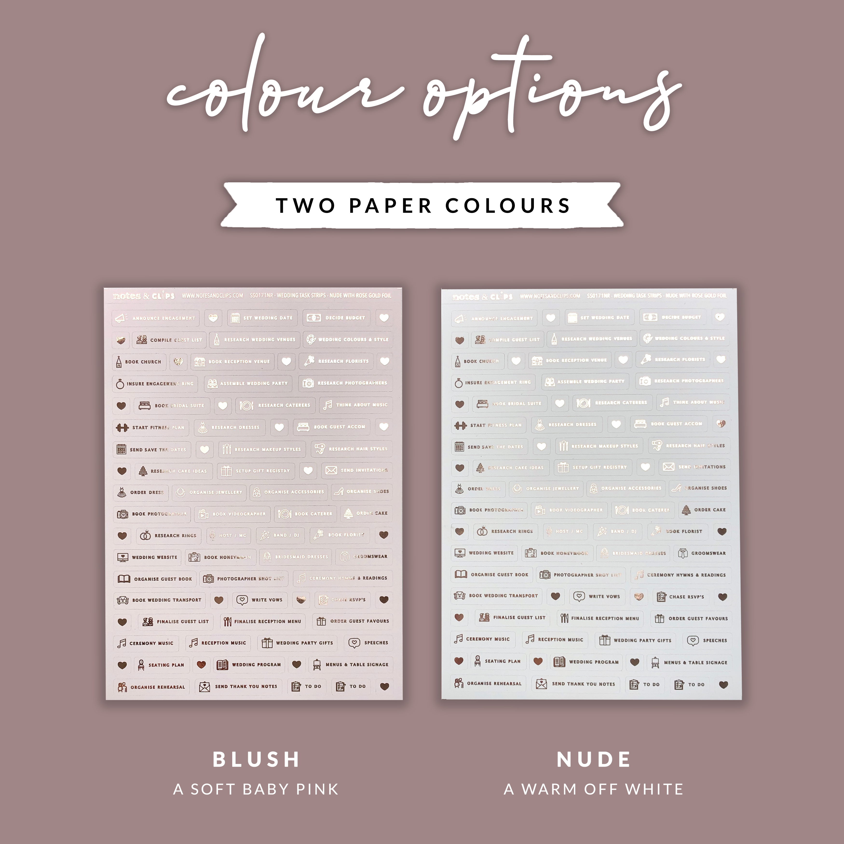 Foiled Wedding Task Stickers - Wedding Planning