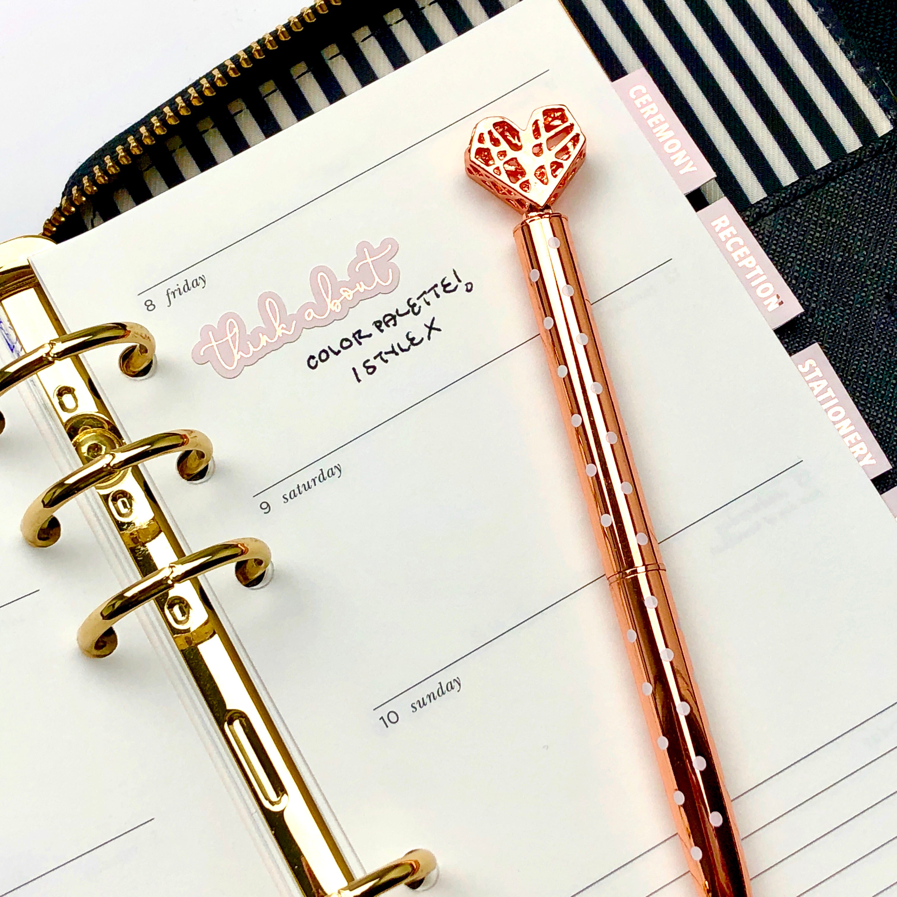 Foiled Wedding Script Words - Wedding Planning Stickers