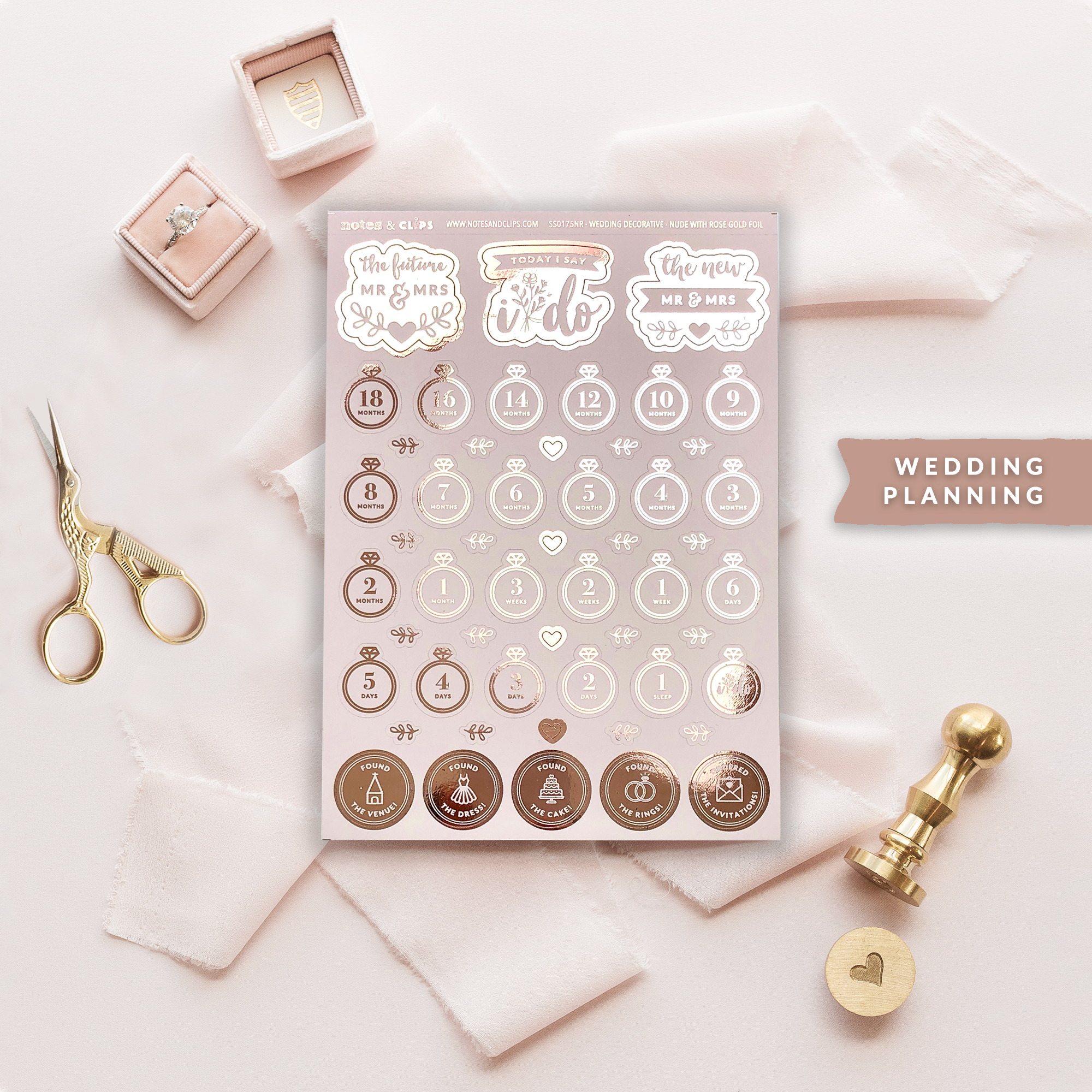 Foiled Wedding Decorative Stickers - Wedding Planning